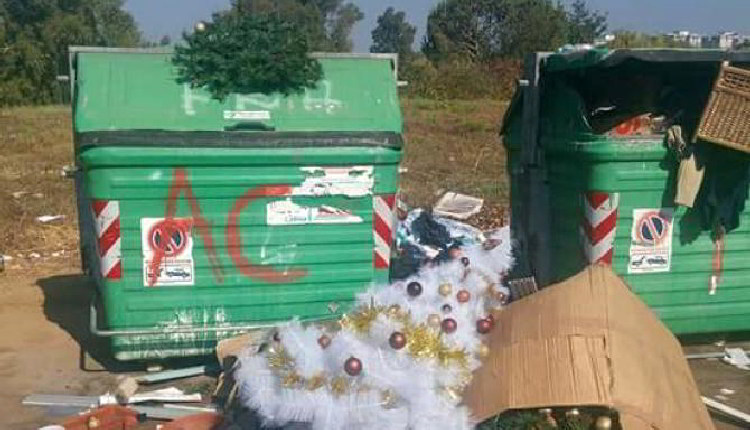 rifiuti alberi natale
