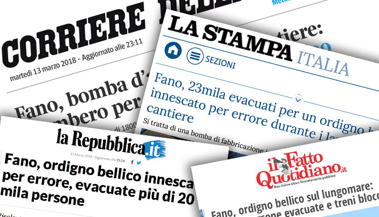 fano ordigno bellico stampa italiana